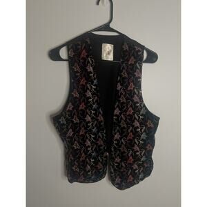 Rag Retro VTG One Size Embroidered Vest Colorful Floral 90’s Grandma Retro